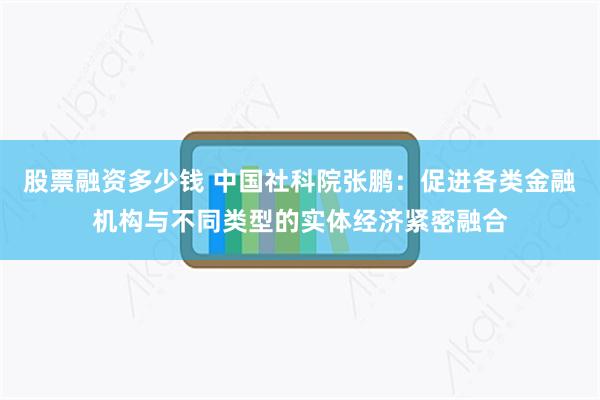 股票融资多少钱 中国社科院张鹏：促进各类金融机构与不同类型的实体经济紧密融合