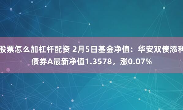 股票怎么加杠杆配资 2月5日基金净值：华安双债添利债券A最新净值1.3578，涨0.07%